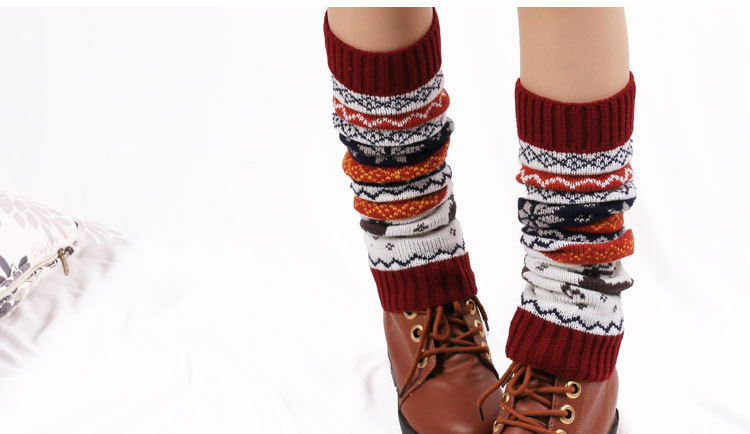 Christmas Knit Leg Warmers Knee Warm Boots Long Crochet Cover Thigh Legwarmers